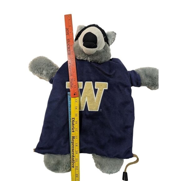 UW drawstring bag Racoon Badger lush blue gold   21 x 12 inches - Picture 8 of 8